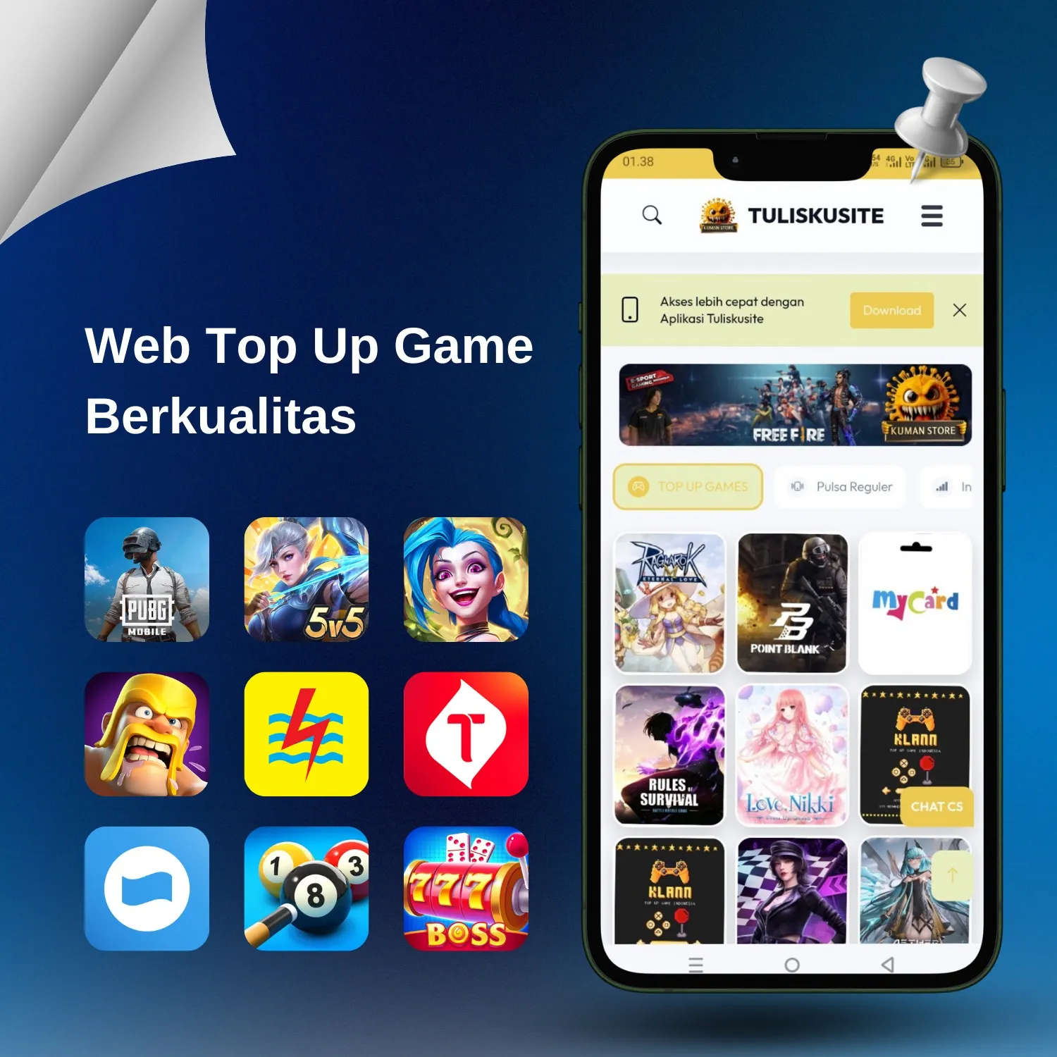 Jasa Pembuatan Website Top Up Game. Mulai [price}