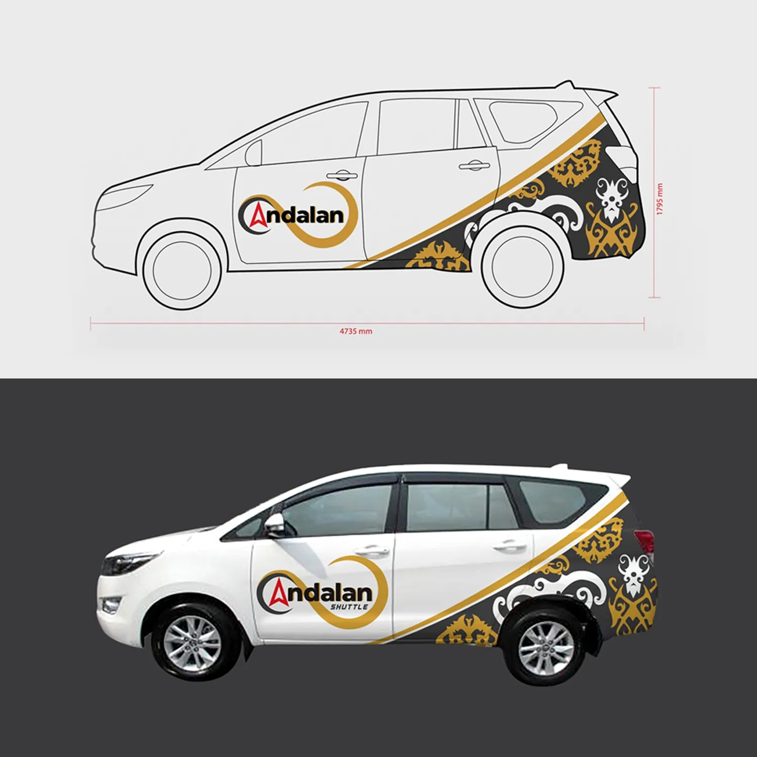 Jasa desain stiker branding mobil/ car wrapping