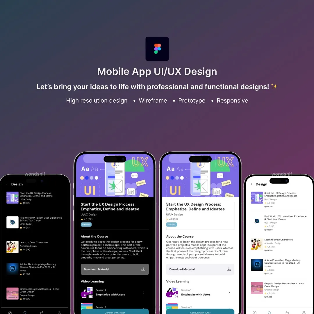 Mobile App UI/UX Design - Desain UI/UX